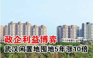 武汉现闲置地囤地5年涨10倍 政企利益博弈所致