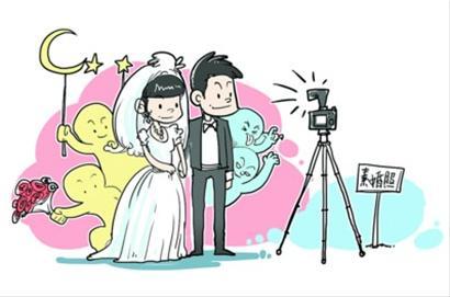 拍摄婚纱照价格高网友尝试“素婚照”
