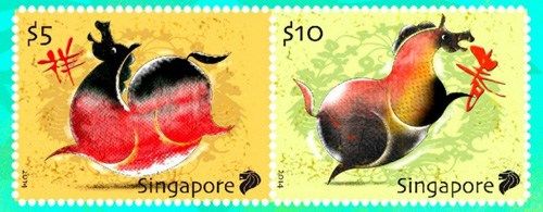 新加坡农历年纪念邮票遭吐槽骏马被指像烧鸡(图)